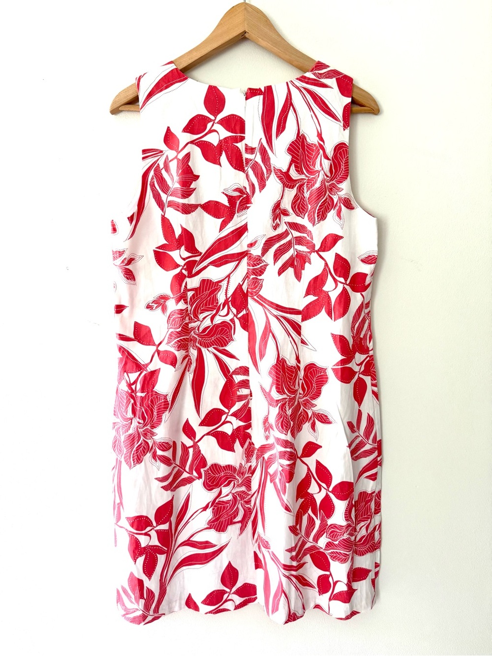Harper 241 Coral White Floral Sleeveless Sheath Dress 12 Resortwear Vacation - Picture 3 of 11